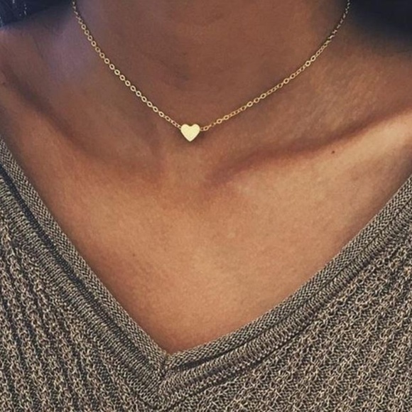 Jewelry - 4 for $20 Heart Choker Necklace (Gold)